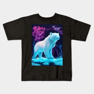 Cute neon polar bear Kids T-Shirt